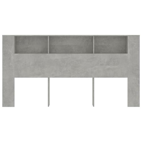 Sengegavl med opbevaring 200x18,5x104,5 cm betongrå