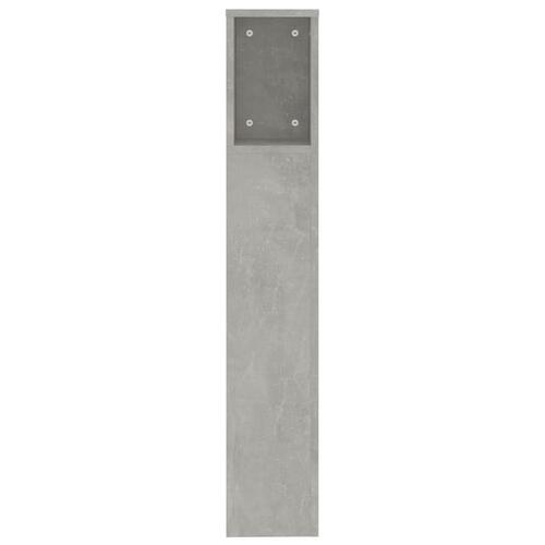 Sengegavl med opbevaring 200x18,5x104,5 cm betongrå
