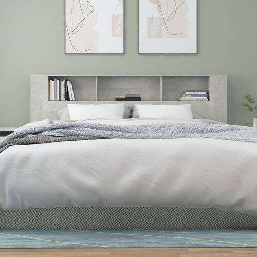 Sengegavl med opbevaring 200x18,5x104,5 cm betongrå