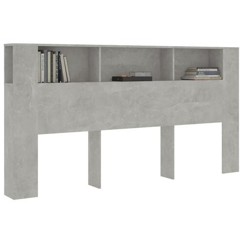 Sengegavl med opbevaring 200x18,5x104,5 cm betongrå