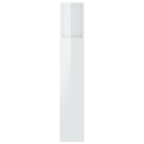 Sengegavl med opbevaring 200x18,5x104,5 cm hvid højglans