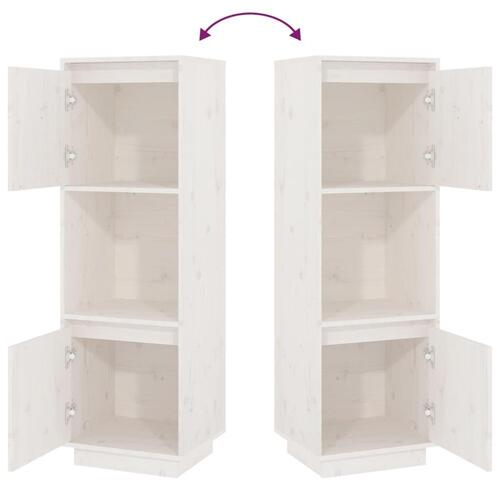 Højskab 38x35x117 cm massivt fyrretræ hvid