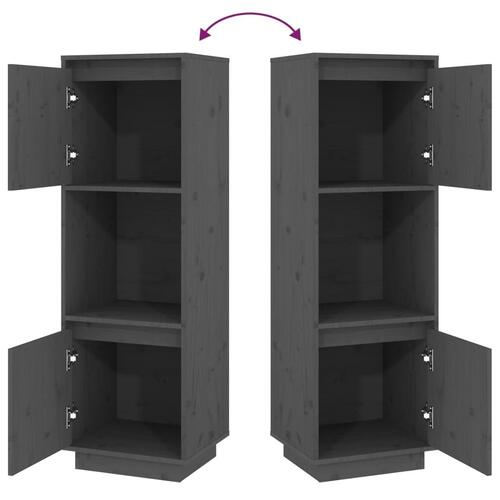 Højskab 38x35x117 cm massivt fyrretræ grå
