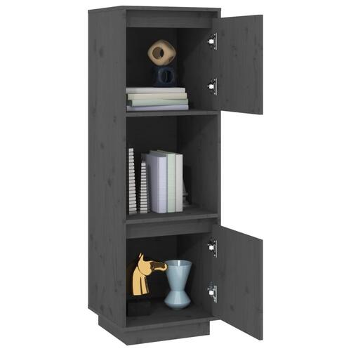 Højskab 38x35x117 cm massivt fyrretræ grå