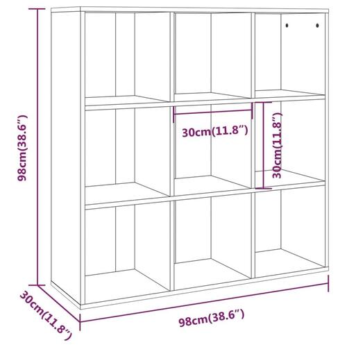 Bogreol 98x29x97,5 cm røget egetræsfarve