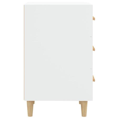 Sengebord 40x40x66 cm konstrueret træ hvid
