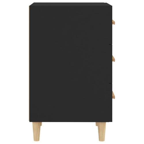 Sengebord 40x40x66 cm konstrueret træ sort