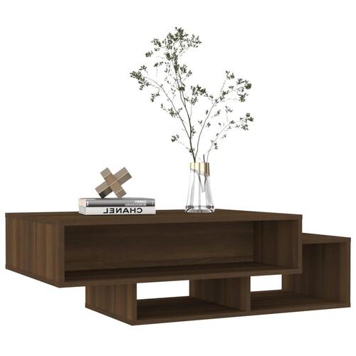 Sofabord 105x55x32 cm konstrueret træ brun egetræsfarve
