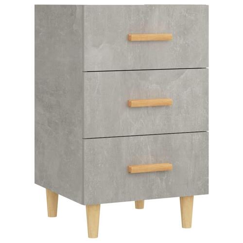 Sengebord 40x40x66 cm konstrueret træ betongrå
