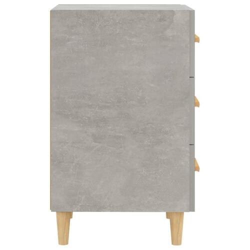 Sengebord 40x40x66 cm konstrueret træ betongrå
