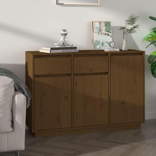 Skænk 110x34x75 cm massivt fyrretræ gyldenbrun