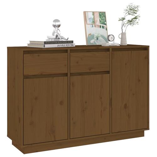 Skænk 110x34x75 cm massivt fyrretræ gyldenbrun
