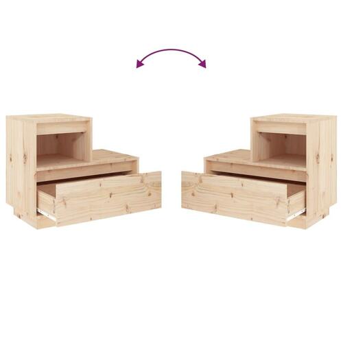 Sengebord 60x34x51 cm massivt fyrretræ