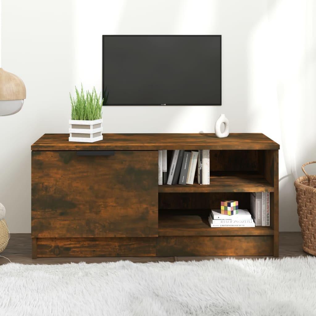 Tv-bord 80x35x36,5 cm konstrueret træ røget egetræsfarve