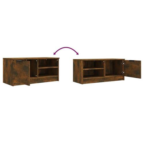 Tv-bord 80x35x36,5 cm konstrueret træ røget egetræsfarve