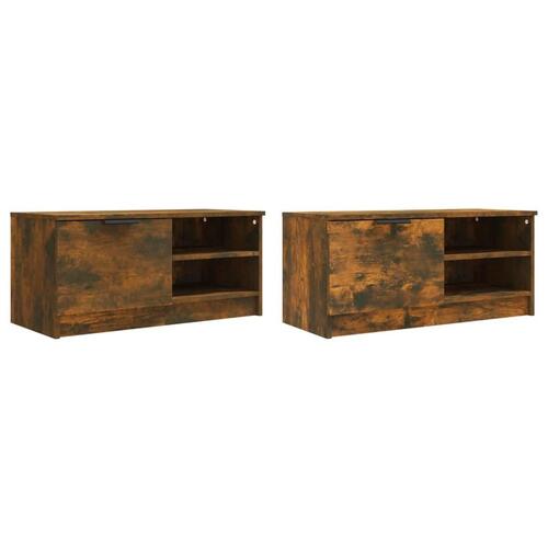Tv-borde 2 stk. 80x35x36,5 cm konstrueret træ røget egetræ