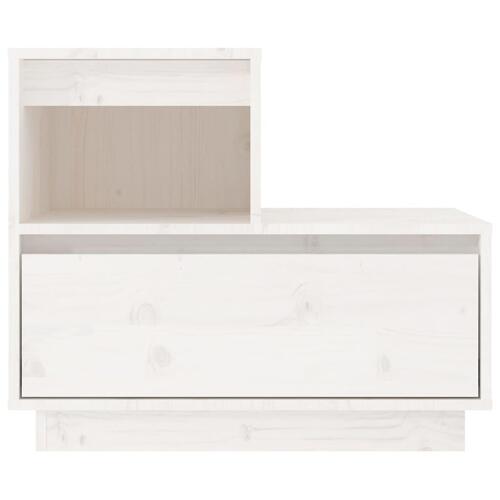 Sengebord 60x34x51 cm massivt fyrretræ hvid