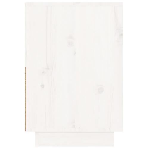 Sengebord 60x34x51 cm massivt fyrretræ hvid