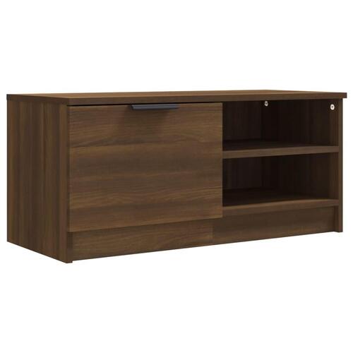 Tv-bord 80x35x36,5 cm konstrueret træ brun egetræsfarve