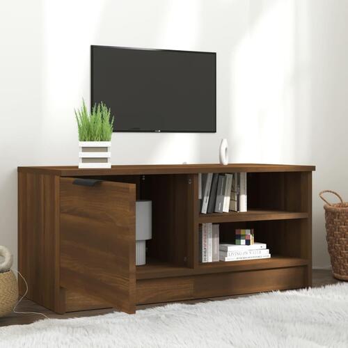 Tv-bord 80x35x36,5 cm konstrueret træ brun egetræsfarve