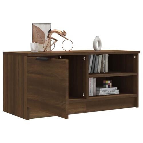 Tv-bord 80x35x36,5 cm konstrueret træ brun egetræsfarve