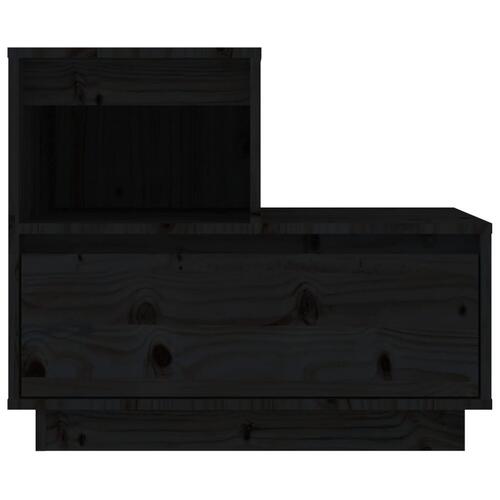 Sengeborde 2 stk. 60x34x51 cm massivt fyrretræ sort