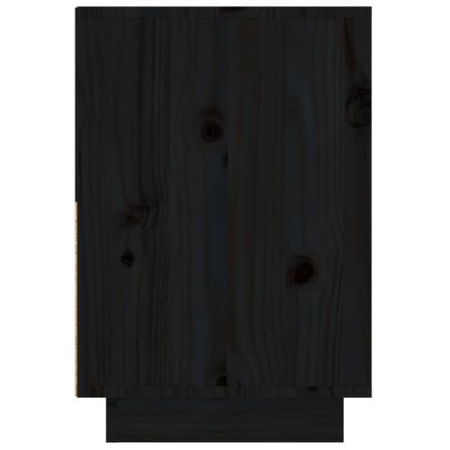 Sengeborde 2 stk. 60x34x51 cm massivt fyrretræ sort