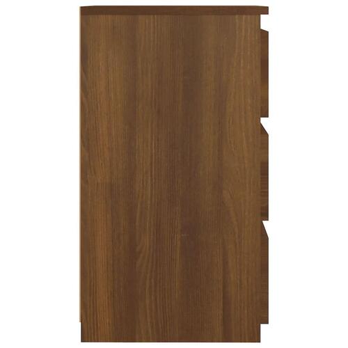 Sengeborde 2 stk. 40x35x62,5 cm konstrueret træ brunt egetræ