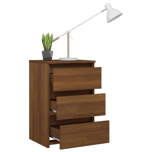 Sengeborde 2 stk. 40x35x62,5 cm konstrueret træ brunt egetræ