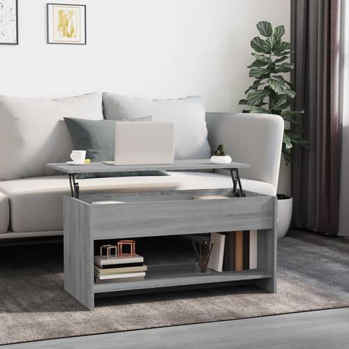 Sofabord 102x50x52,5 cm konstrueret træ grå sonoma-eg