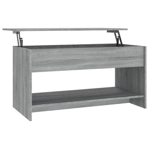 Sofabord 102x50x52,5 cm konstrueret træ grå sonoma-eg