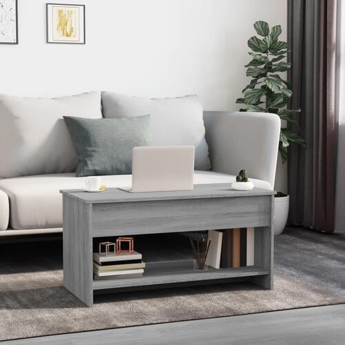 Sofabord 102x50x52,5 cm konstrueret træ grå sonoma-eg