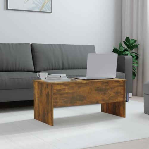 Sofabord 102x50,5x46,5 cm konstrueret træ røget egetræsfarve