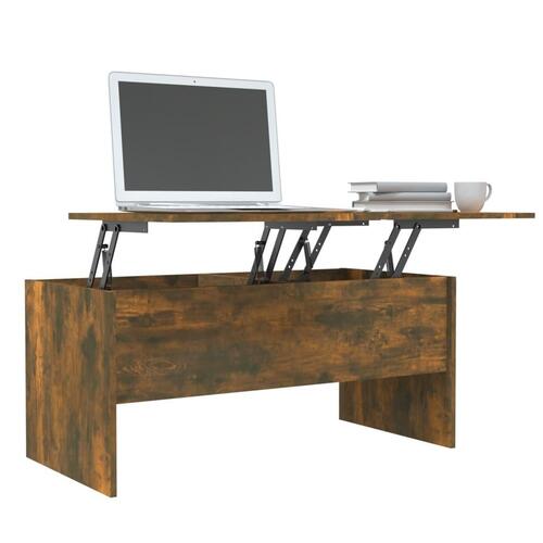 Sofabord 102x50,5x46,5 cm konstrueret træ røget egetræsfarve