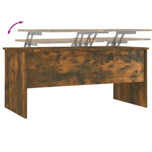 Sofabord 102x50,5x46,5 cm konstrueret træ røget egetræsfarve