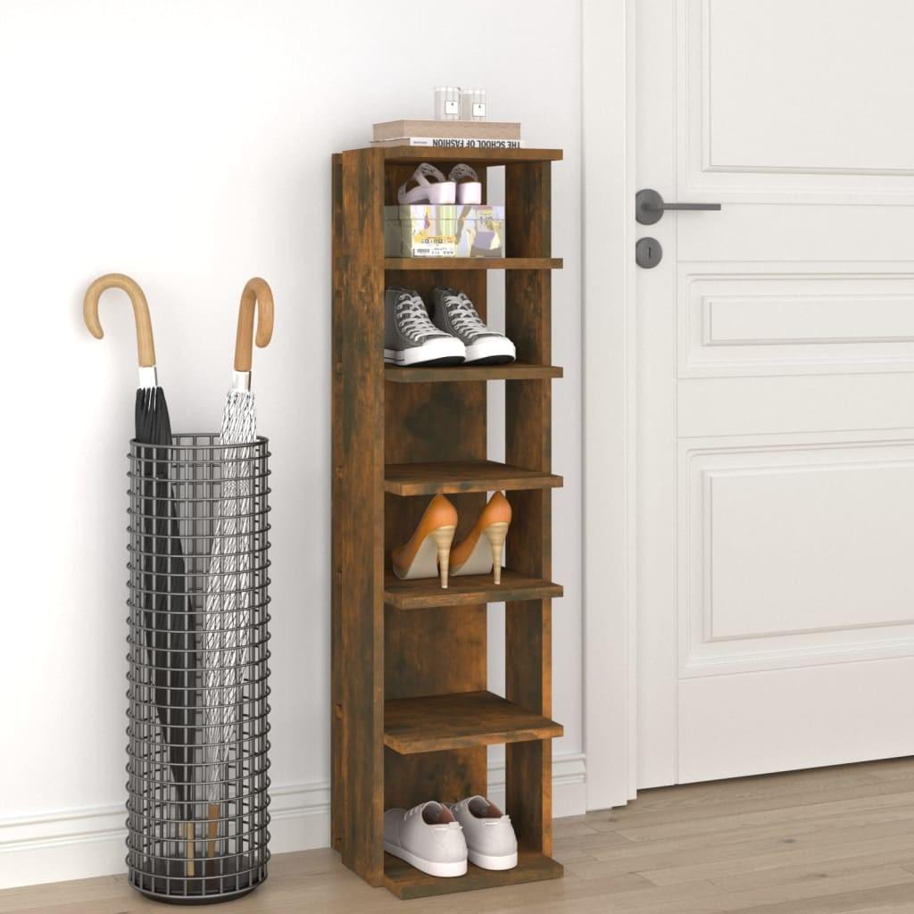 Skoreol 27,5x27x102 cm konstrueret træ røget egetræsfarve