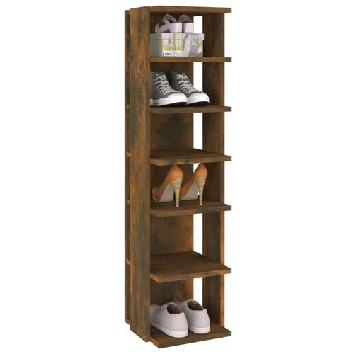 Skoreoler 2 stk. 27,5x27x102 cm konstrueret træ røget egetræ