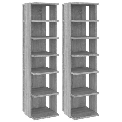 Skoreoler 2 stk. 27,5x27x102 cm konstrueret træ grå sonoma-eg