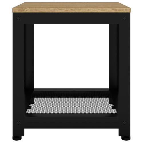 Sidebord 40x40x45 cm MDF og jern lysebrun og sort