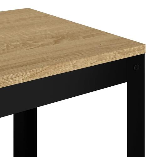 Sidebord 40x40x45 cm MDF og jern lysebrun og sort