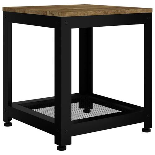 Sidebord 40x40x45 cm MDF og jern mørkebrun og sort