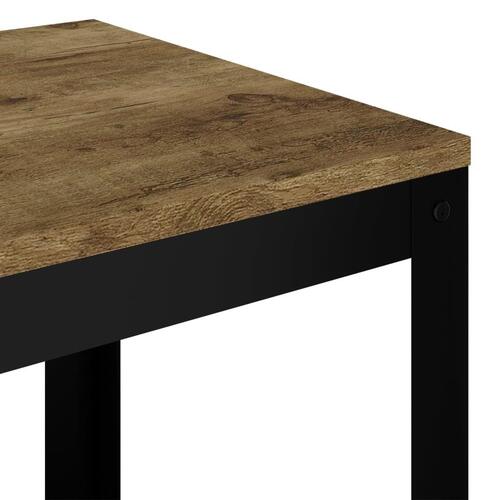 Sidebord 40x40x45 cm MDF og jern mørkebrun og sort