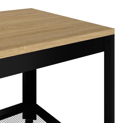 Sofabord 90x45x45 cm MDF og jern lysebrun og sort