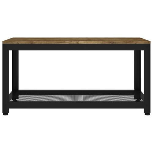 Sofabord 90x45x45 cm MDF og jern mørkebrun og sort