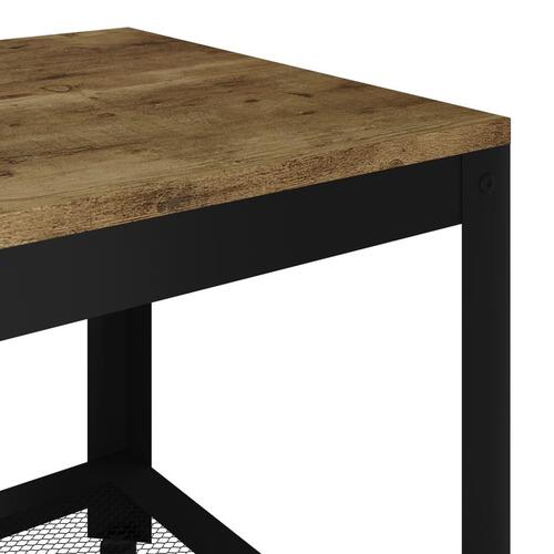 Sofabord 90x45x45 cm MDF og jern mørkebrun og sort