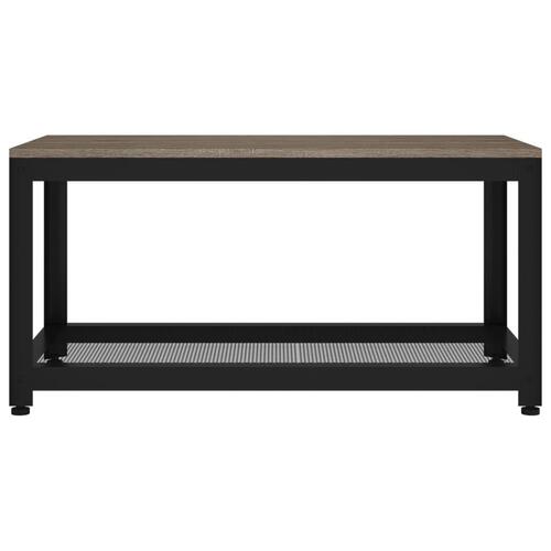 Sofabord 90x45x45 cm MDF og jern grå og sort