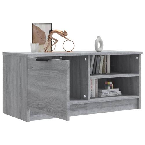 Tv-bord 80x35x36,5 cm konstrueret træ grå sonoma-eg