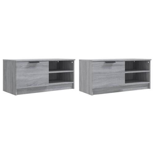 Tv-borde 2 stk. 80x35x36,5 cm konstrueret træ grå sonoma-eg
