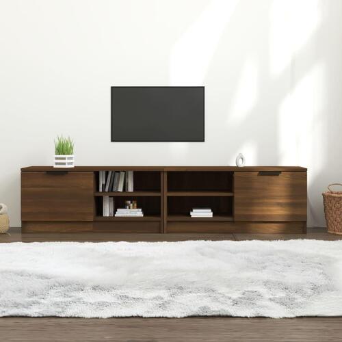 Tv-borde 2 stk. 80x35x36,5 cm konstrueret træ brunt egetræ
