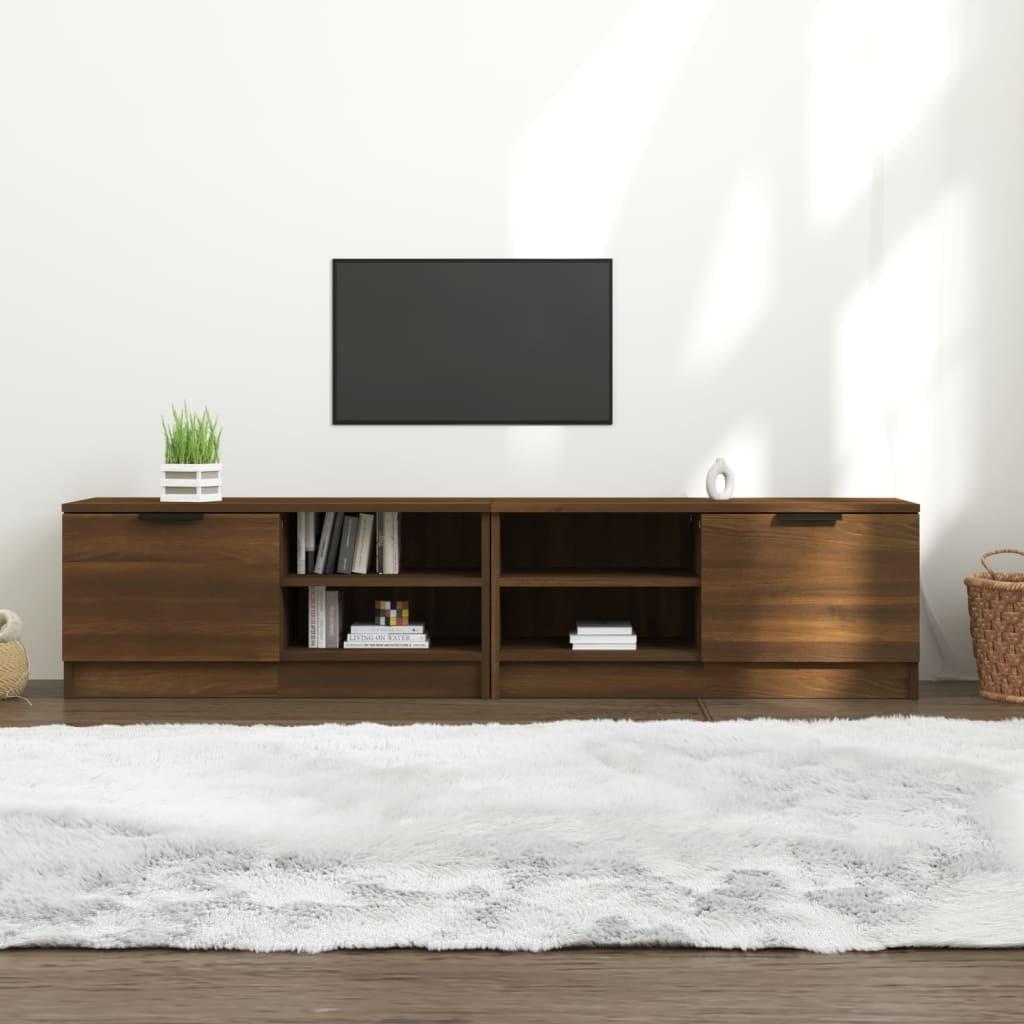 Tv-borde 2 stk. 80x35x36,5 cm konstrueret træ brunt egetræ